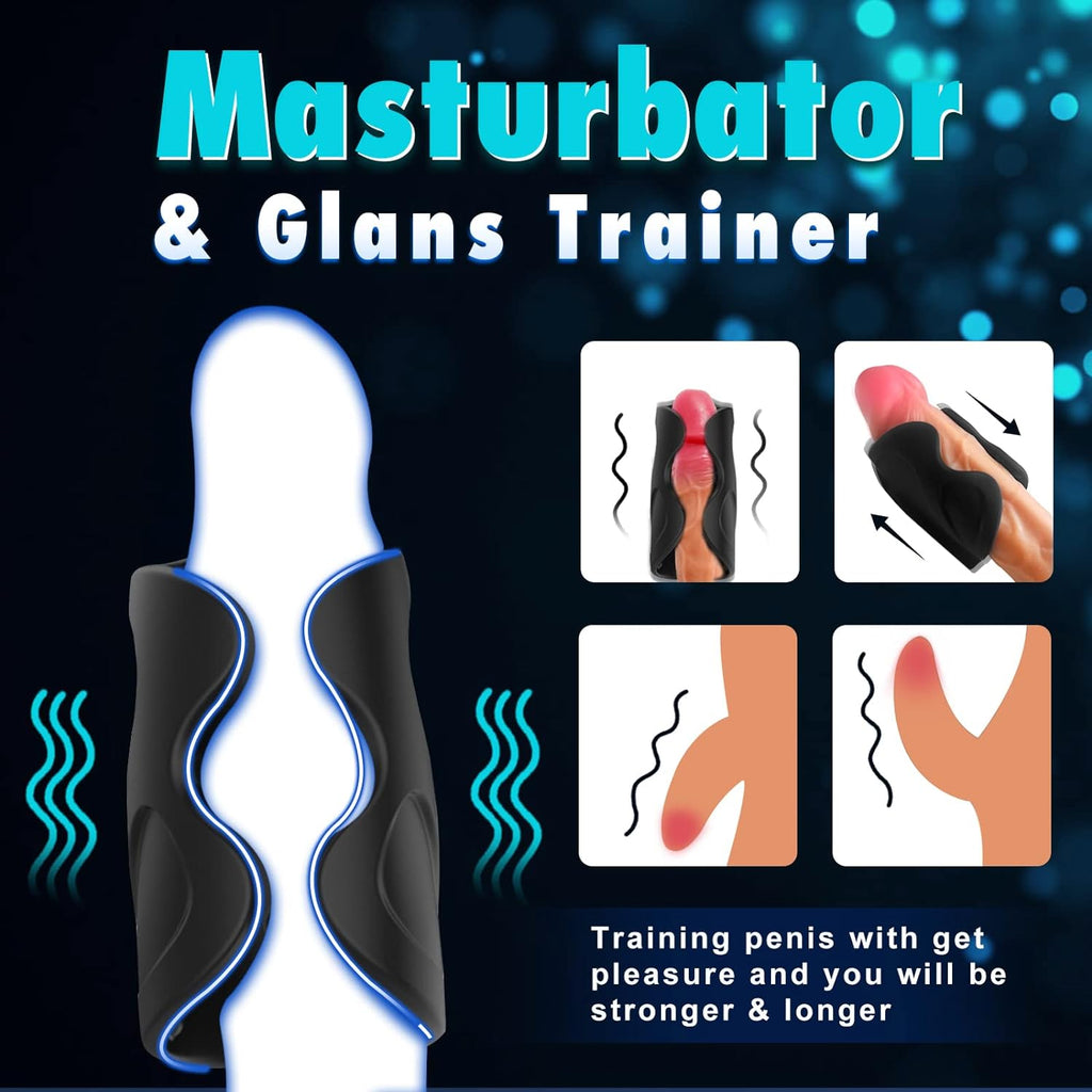 Yoaiv Coupe Masturbation Homme Automatique, Vibromasseur Pénis pour Homme avec 10 Modes de Vibration, Masturbateurs Electriques Entraîneur de Pénis, Homme Relaxe Massage