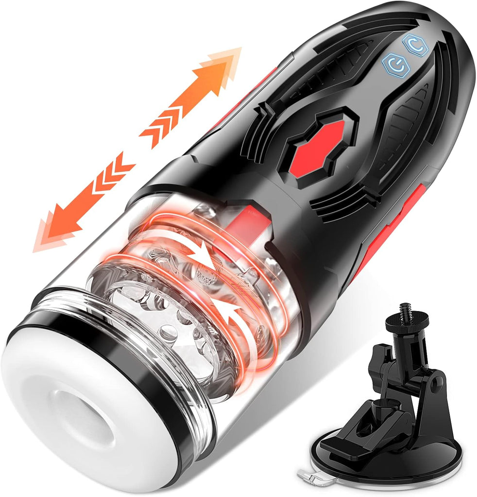 Masturbateur sex toys vibromasseurs pour homme mains libres avec 7 modes de rotation et fonction choc, masculins masturbeuse orale érotique jouet sexuel, pompe penis