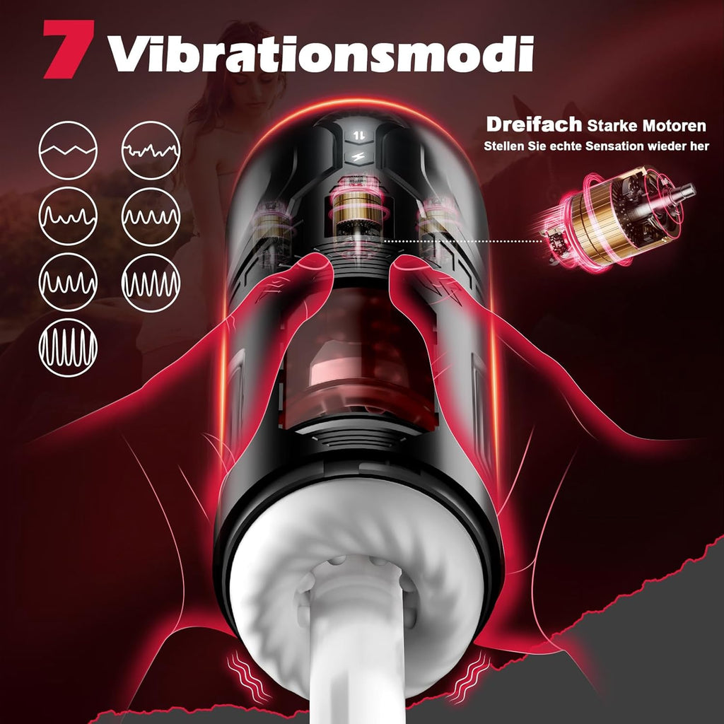Masturbateur Électrique pour Homme, Jouet Sexuel pour Homme Solo avec 7 Modes de Poussée et de Rotation, 3 en 1 Masturbateur de Poche pour Pénis et Chatte Jouets Sexuels pour Homme