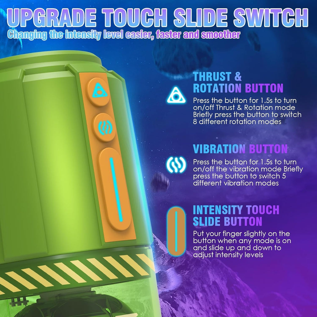 Masturbateur électrique avec 10 vibrations télescopiques - Fonction de choc rotatif - Jouet sexuel pour les hommes - Jouet sexuel pour homme - Masturbateur de poche avec vagin 3D