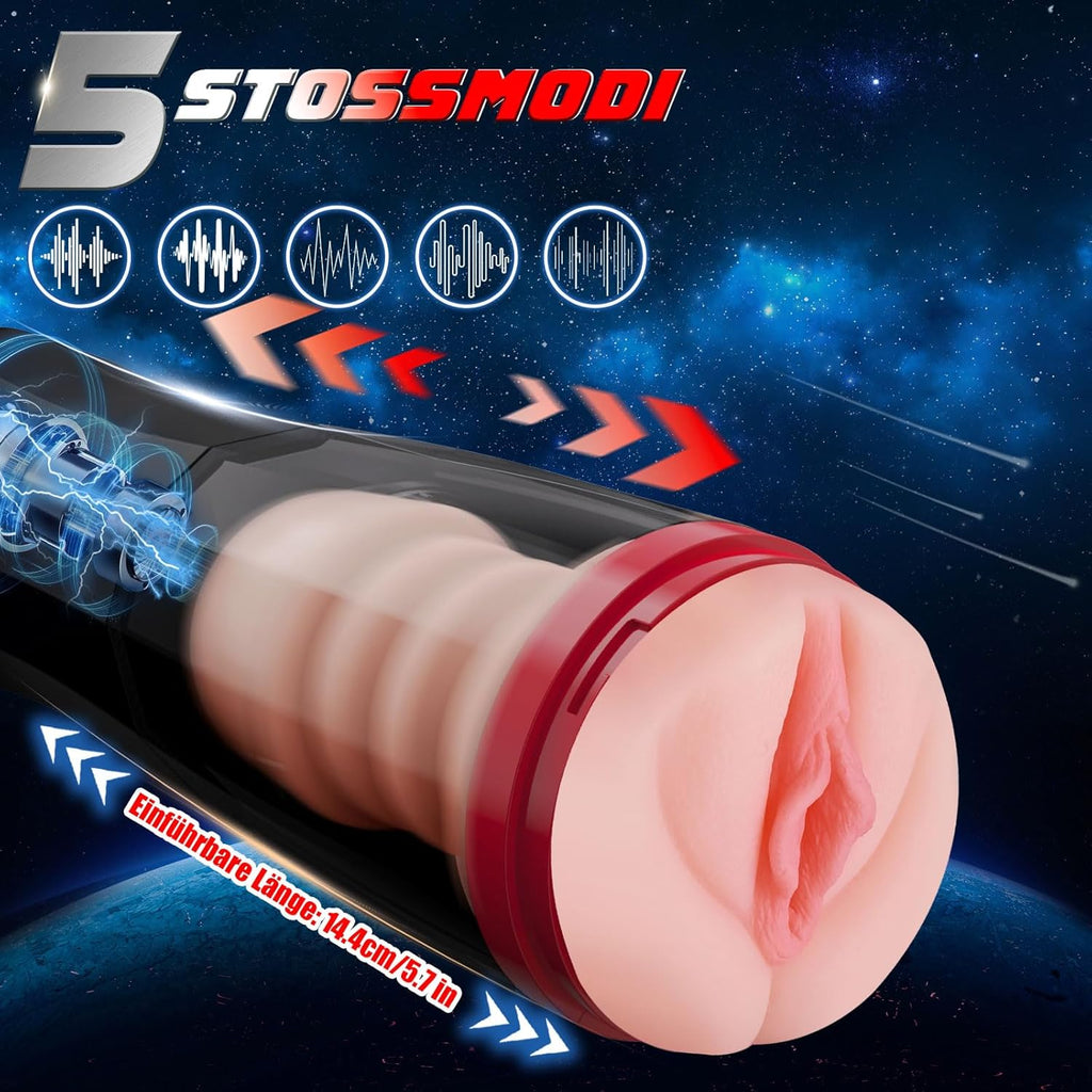 Masturbeuse Homme avec vagin réaliste, Masturbateurs Masculins Mains Libres avec 5 Modes d'aspiration et 7 Modes de Vibrant, Masturbateur Homme Automatique Vaginette Ultra Réaliste Homme Sex Toys