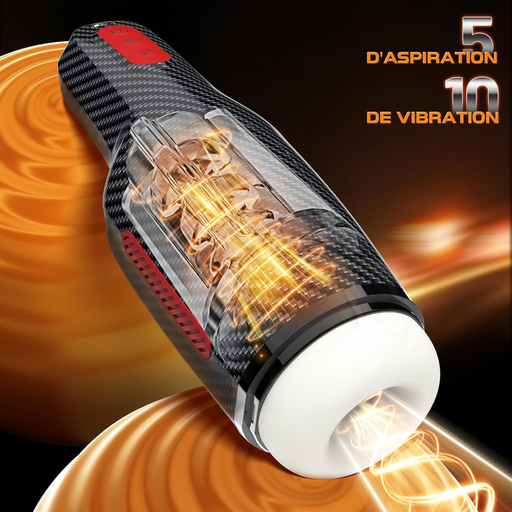 Masturbâteur Homme Sex Toýs Homme - Masturbâteur Homme Mains Libres mains libres 5 modes d'aspiration et 10 modes de vibration,Chauffage vaginal simulé en 3D pour les hommes,Masturbateurs Masculins