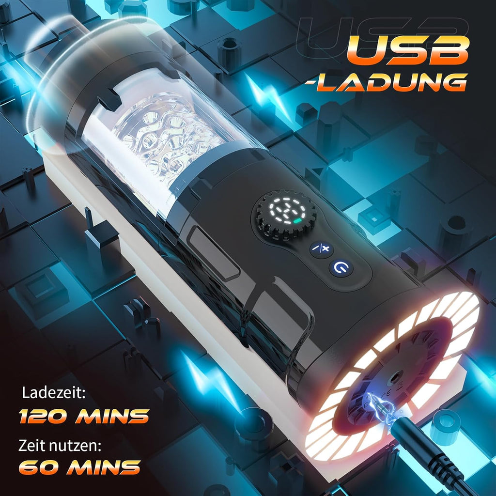 Masturbeuse Homme Sex Toys Masturbateurs Masculins avec 5 Modes Télescopique et Rotatif et 5 Modes de Vibration, Masturbateur Homme Vaginette Silicone Sextoy Homme