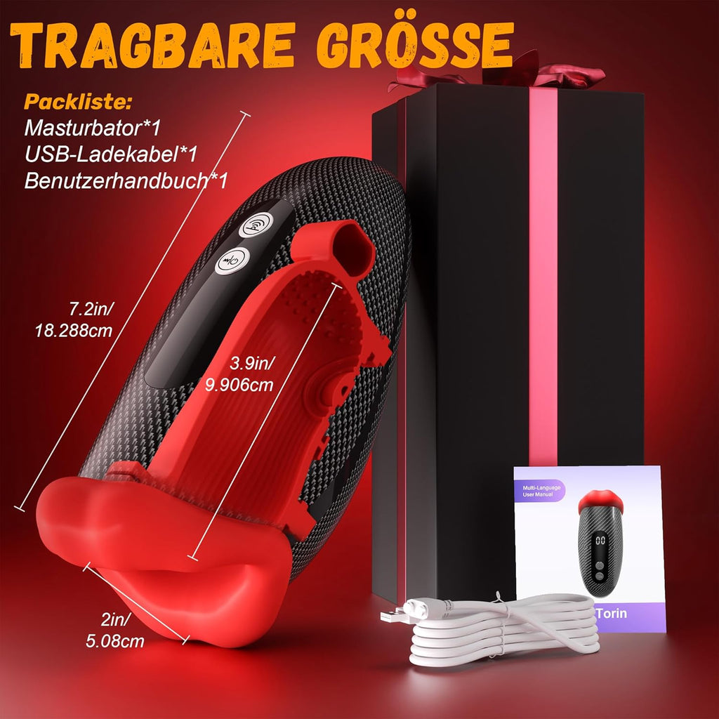 Masturbùteur Homme Mains Libres Masturbeuse, 9X9 Mode de Vibration &Coup-Léchage Masturbateurs Masculins Sextoyse Homme Sex Pénis Sex Toyspour pour Homme Masturbateur