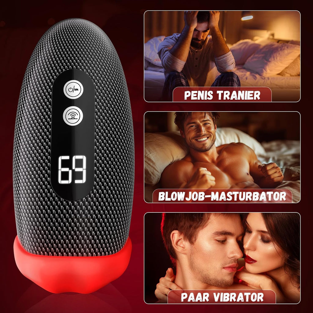 Masturbùteur Homme Mains Libres Masturbeuse, 9X9 Mode de Vibration &Coup-Léchage Masturbateurs Masculins Sextoyse Homme Sex Pénis Sex Toyspour pour Homme Masturbateur