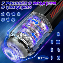 Charger l'image dans la galerie, Masturbateurs Masculins Sex ToyÌs Homme - Masturbateur Homme LED Sex Toys avec 7 PoussĂ©es & Rotations & Vibration Masturbateur Homme 3D Vaginette Ultra RĂ©aliste