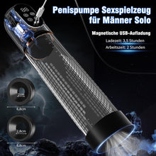 Charger l'image dans la galerie, Pompe à Pénis Sex Toys Homme Masturbeuse, Jouet Adulte pompe à vide électrique pour pénis avec chatte de poche 4+3 modes d'aspiration, Sextoy Pompe à Vide Extender avec 2 anneaux en silicone