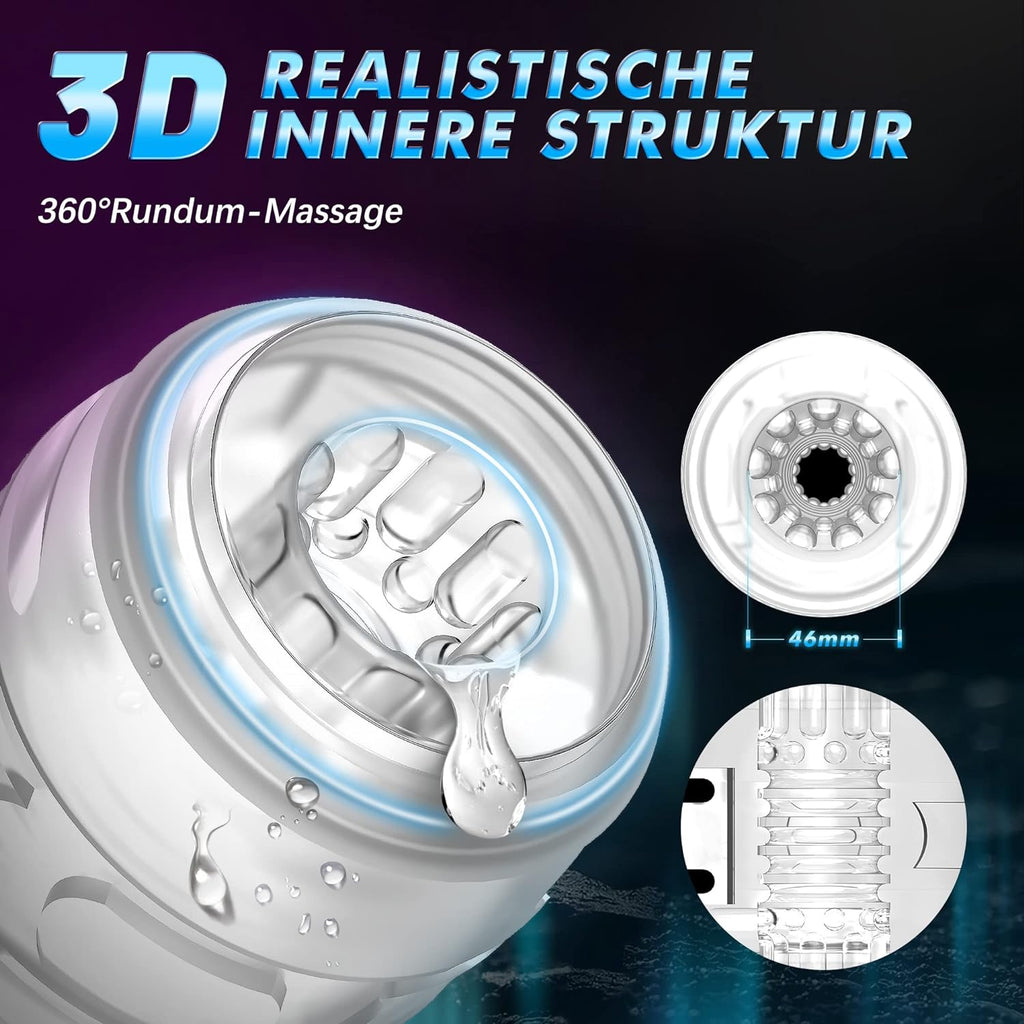 Masturbateurs Masculins, Vibrateur Pénis avec 2 Moteurs 10 Vibrations et Fonction de Massage par Pression Vaginette, Masturbâteur Homme Mains Libres, Sextoyse Homme Sexmasturbâteur