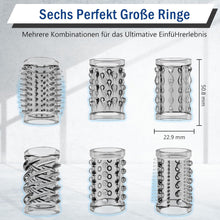 Charger l'image dans la galerie, Manchette pour pénis, lot de 6 manchons pour pénis Fallinsexy Manchon pour pénis réutilisable transparent pour agrandissement du pénis, jouets sexuels pour hommes, manchon pour pénis pour améliorer