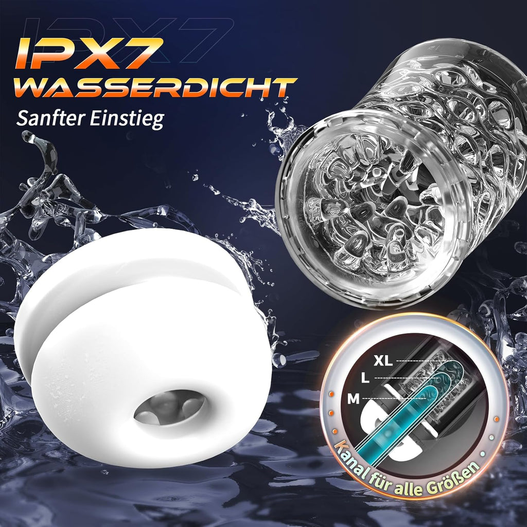 Masturbeuse Homme Sex Toys Masturbateurs Masculins avec 5 Modes Télescopique et Rotatif et 5 Modes de Vibration, Masturbateur Homme Vaginette Silicone Sextoy Homme