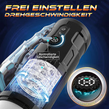 Charger l'image dans la galerie, Masturbeuse Homme Sex Toys Masturbateurs Masculins avec 5 Modes Télescopique et Rotatif et 5 Modes de Vibration, Masturbateur Homme Vaginette Silicone Sextoy Homme