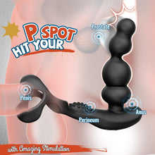 Charger l'image dans la galerie, 4 EN 1 Vibrant Masseurs de Prostate avec Anneau Pénien pour Couple, Vibromasseurs Sex Toys pour Stimulateur Testiculaire et Prostate Homme, Medical Silicone Penis Ring avec 3+10 Modes, Durable
