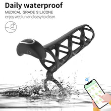 Charger l'image dans la galerie, Gaine Penis avec Anneau Pénien est Doté D’une APP à Distance avec 10 Modes de Vibration