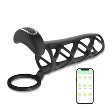 Charger l'image dans la galerie, Gaine Penis avec Anneau Pénien est Doté D’une APP à Distance avec 10 Modes de Vibration