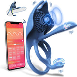 Vibrateur 4 en 1 anneau pénien, Vibrateur Anneau Pénien avec 5 Modes de Vibration, avec App
