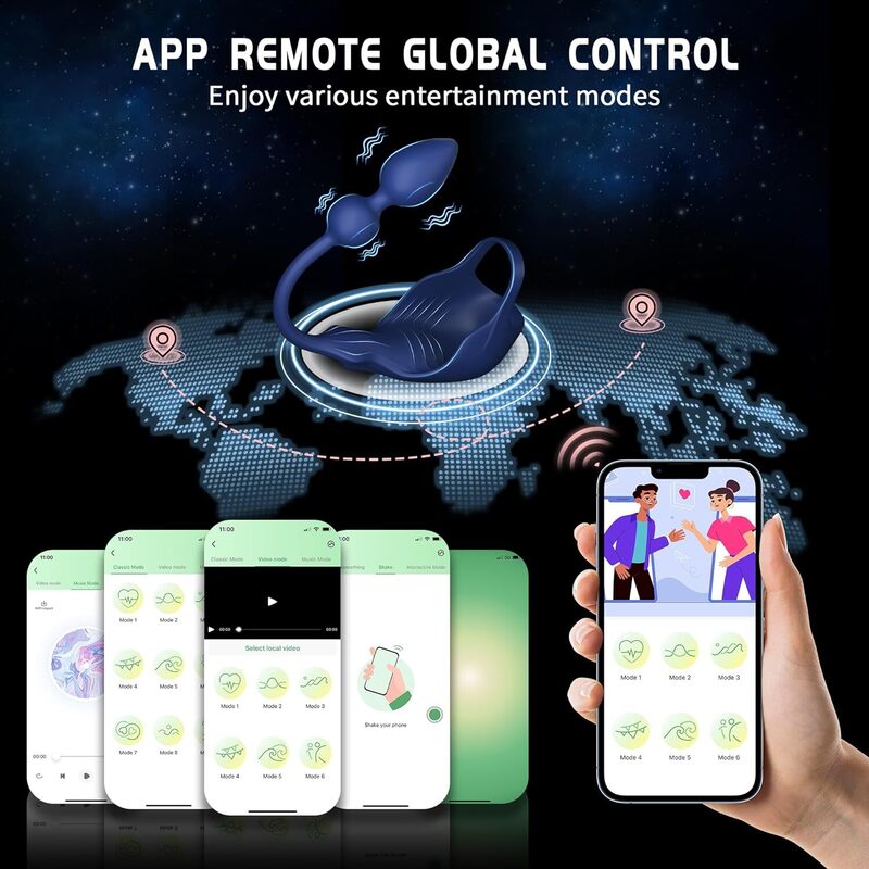 Stimulateur Prostate Vibrant avec 9 Modes de Vibration et ContrÎle APP - Un sextoy révolutionnaire 3 en 1 combine plug anal et anneau pénien un plaisir sexuel plus intense!