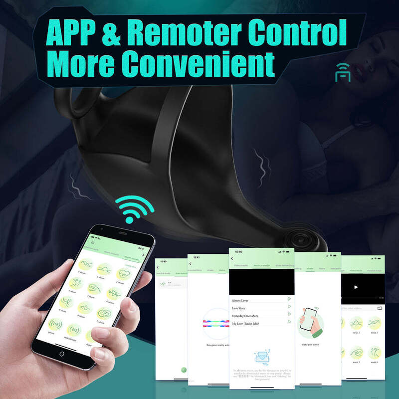 Vibrateur Pénien en Silicone avec Télécommande APP et 9 Modes de Vibration