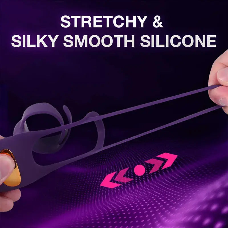 Anneaux péniens en silicone Vibrateur avec 10 modes de vibration