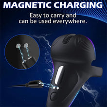 Charger l'image dans la galerie, Vibromasseur Penis en Silicone avec Anneau Pénien et 10 Modes de Vibration