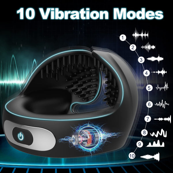 Anneau pénien vibrant rechargeable avec 10 modes