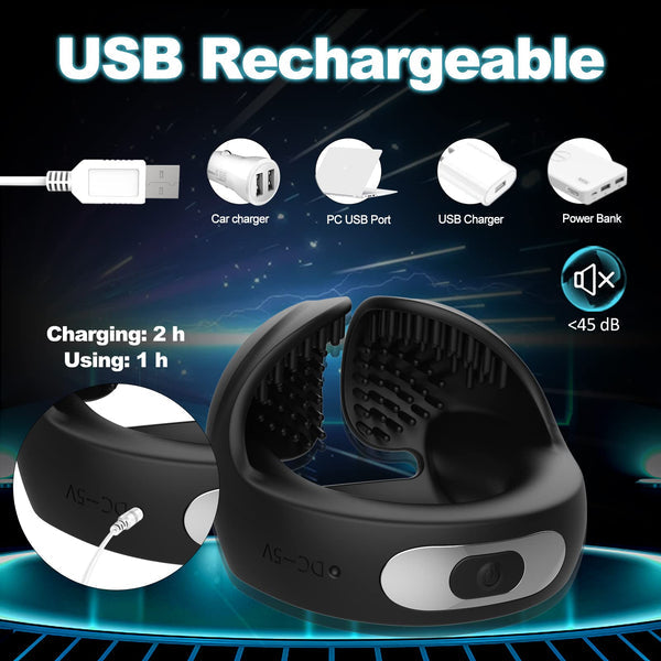 Anneau pénien vibrant rechargeable avec 10 modes
