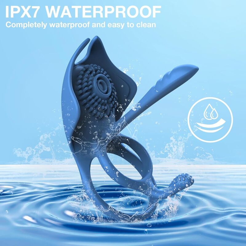 Vibrateur 4 en 1 anneau pénien, Vibrateur Anneau Pénien avec 5 Modes de Vibration, avec App