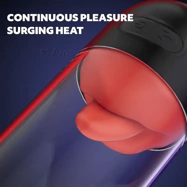 App Contrôlé Masturbateur Masculin avec 9 Modes de Léchage de Langue et Vibrations