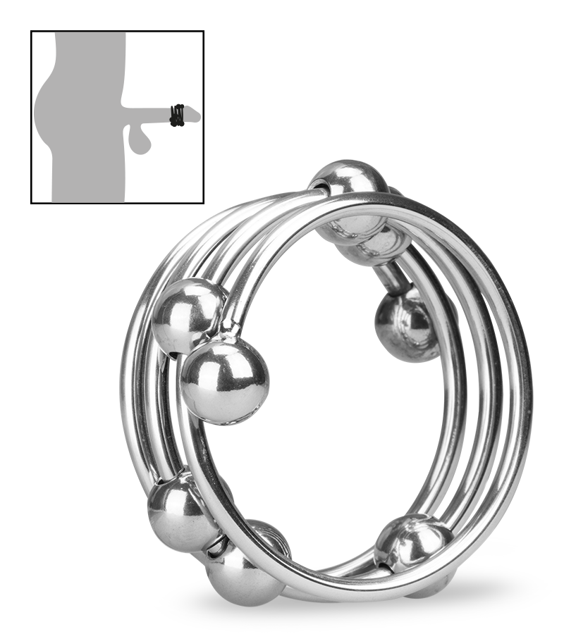 Anneau cockring métal 8 boules Altar