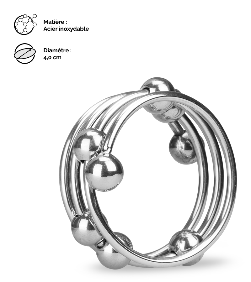 Anneau cockring métal 8 boules Altar