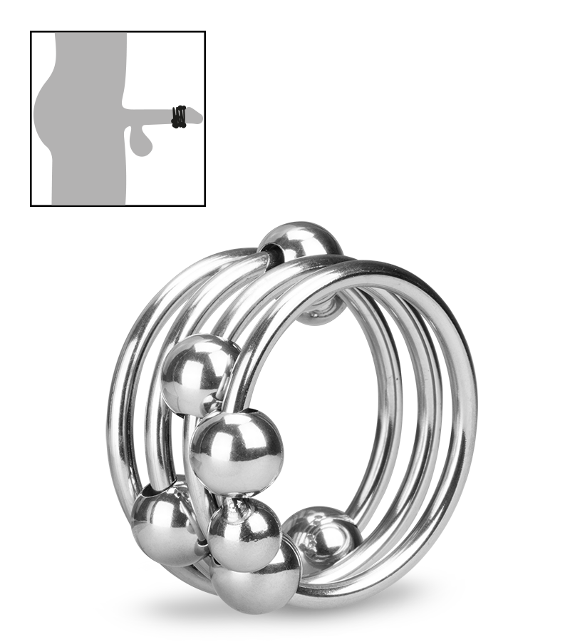 Anneau cockring métal 8 boules Altar