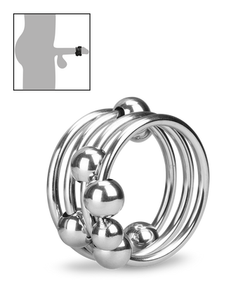 Anneau cockring métal 8 boules Altar