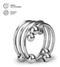 Charger l'image dans la galerie, Anneau cockring métal 8 boules Altar