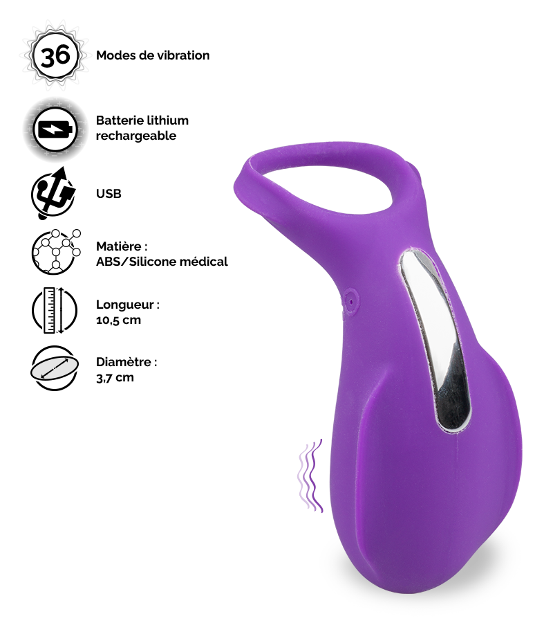 Anneau cockring vibrant Shelly