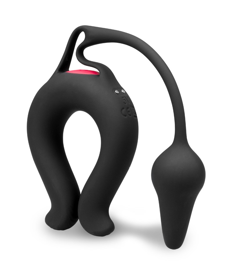 Anneau vibrant avec plug anal Lucifer