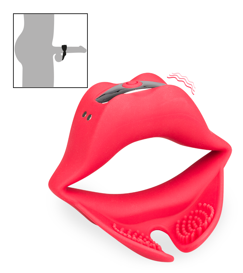 Anneau vibrant masseur de testicules Red Lips