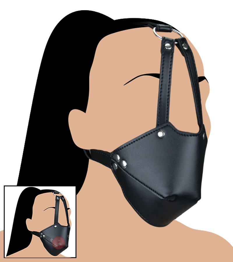 Bâillon gag-ball en cuir BDSM