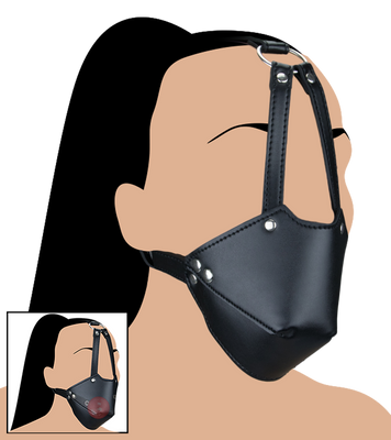 BĂąillon gag-ball en cuir BDSM