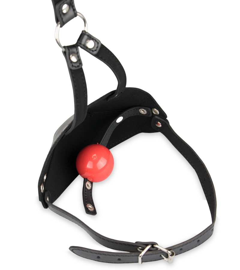 Bâillon gag-ball en cuir BDSM