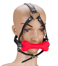 Charger l'image dans la galerie, Bâillon harnais avec os en silicone 12,3cm Puppy Play