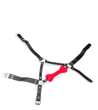 Charger l'image dans la galerie, Bâillon harnais avec os en silicone 12,3cm Puppy Play