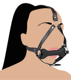 Bâillon harnais avec os en silicone 12,3cm Puppy Play