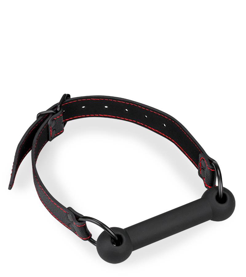 Bâillon mors en silicone et similicuir