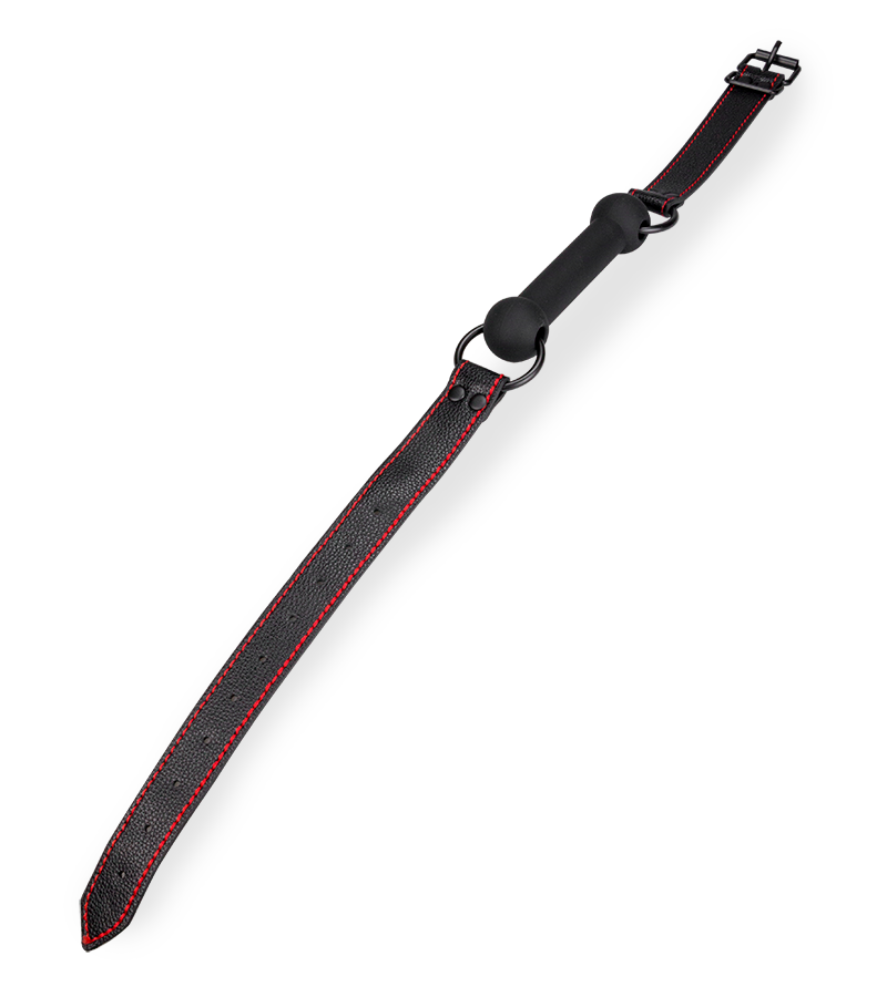 Bâillon mors en silicone et similicuir