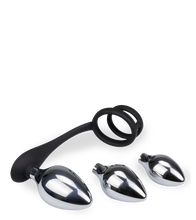 Charger l'image dans la galerie, Bijou anal double anneau cockring avec 3 plugs