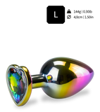 Bijou anal rosebud cœur arc-en-ciel M
