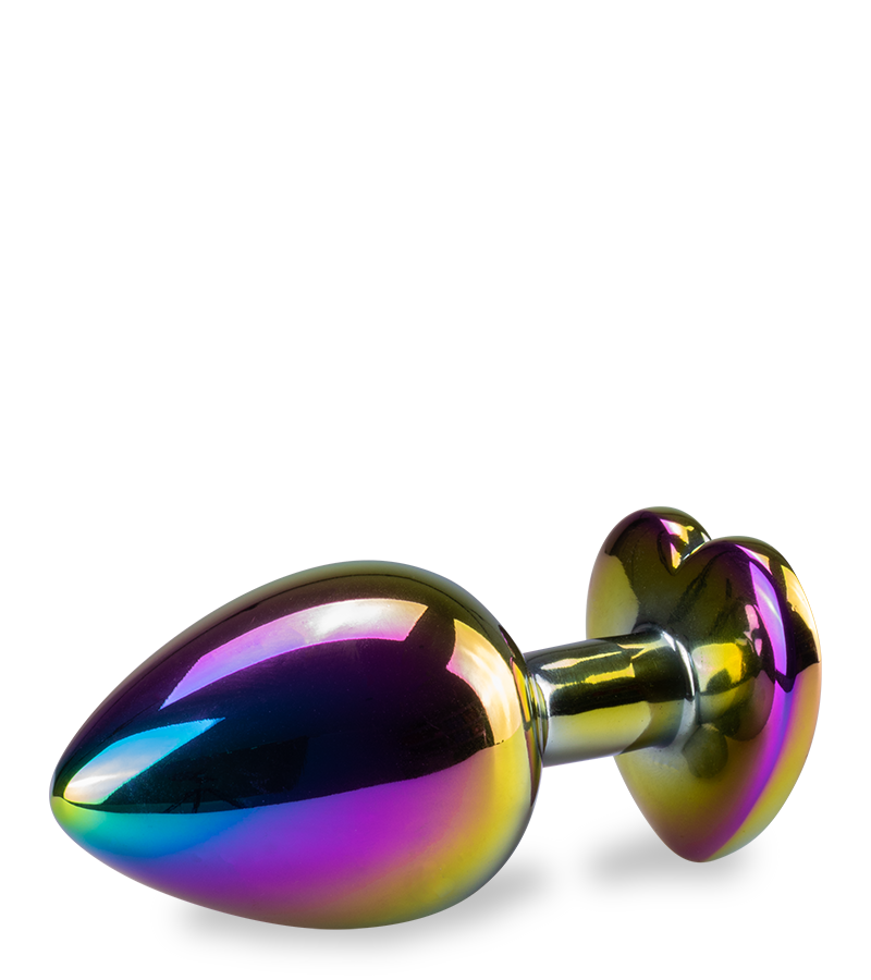 Bijou anal rosebud cœur arc-en-ciel M