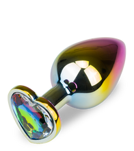 Charger l'image dans la galerie, Bijou anal rosebud cœur arc-en-ciel M