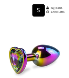 Bijou anal rosebud cœur arc-en-ciel S