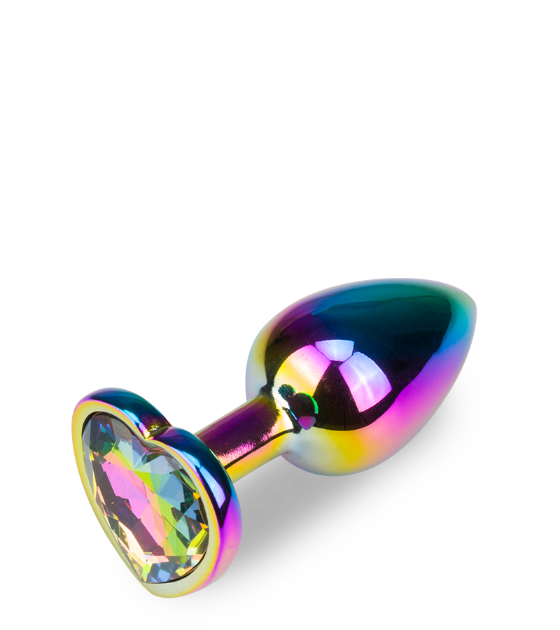 Bijou anal rosebud cœur arc-en-ciel S