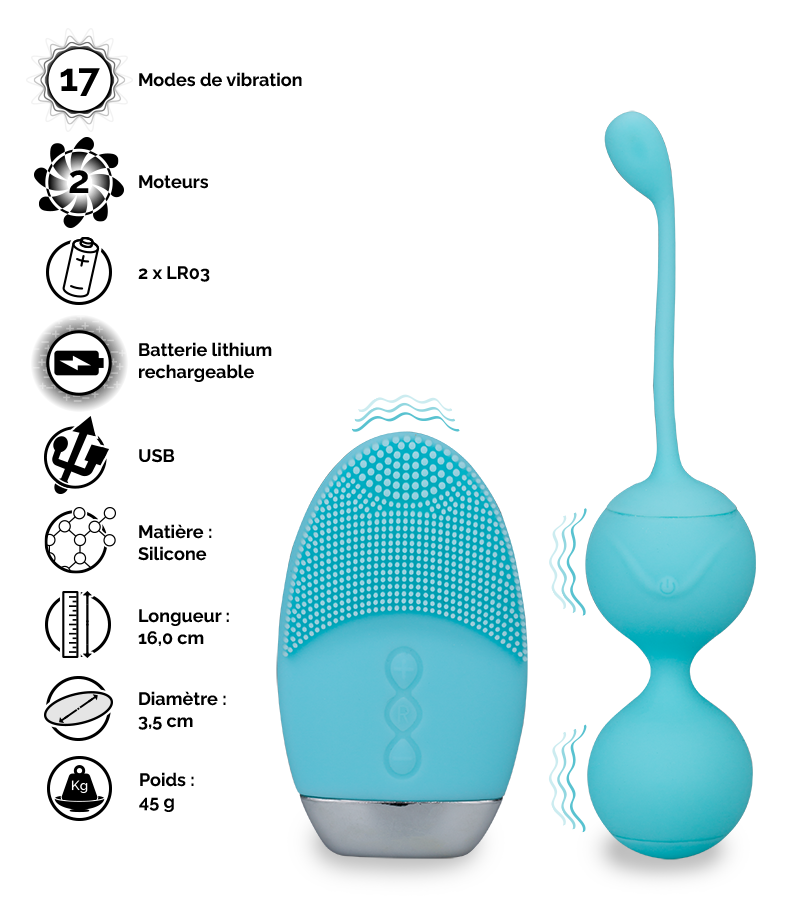 Boules de geisha et télécommande vibrantes Bounce